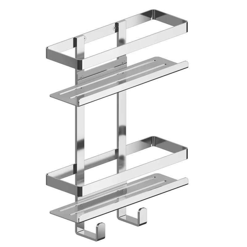 Cestello doppio doccia con mensole e appendini Myline in acciaio inox Metaform Cestello doppio doccia con mensole e appendini Myline in acciaio inox Metaform Echome Dagaanbieding