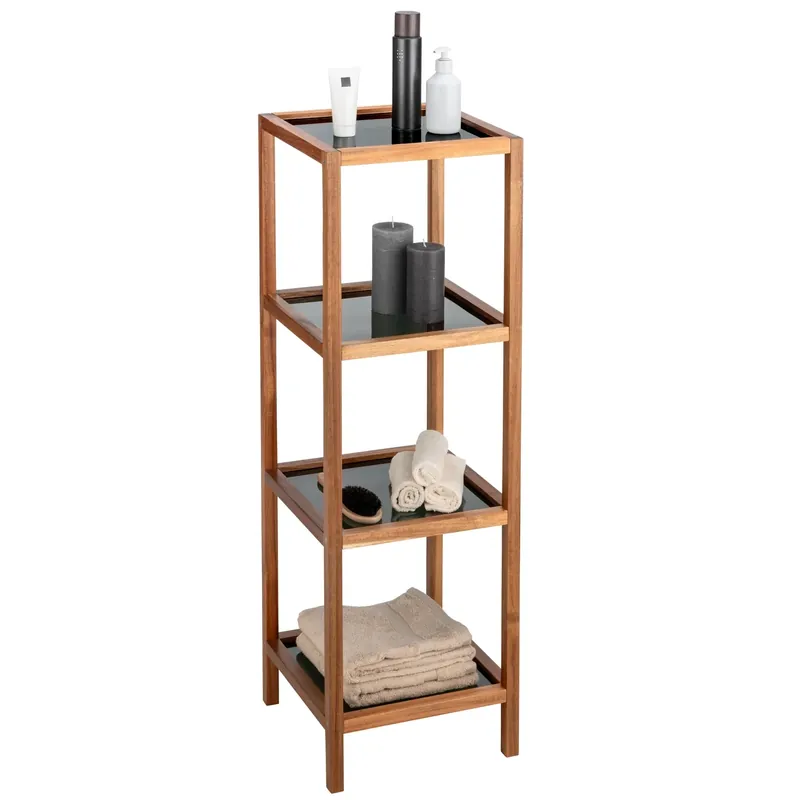 Scaffale in legno con 4 ripiani in vetro Fondi Wenko Scaffale in legno con 4 ripiani in vetro Fondi Wenko Echome Bestseller