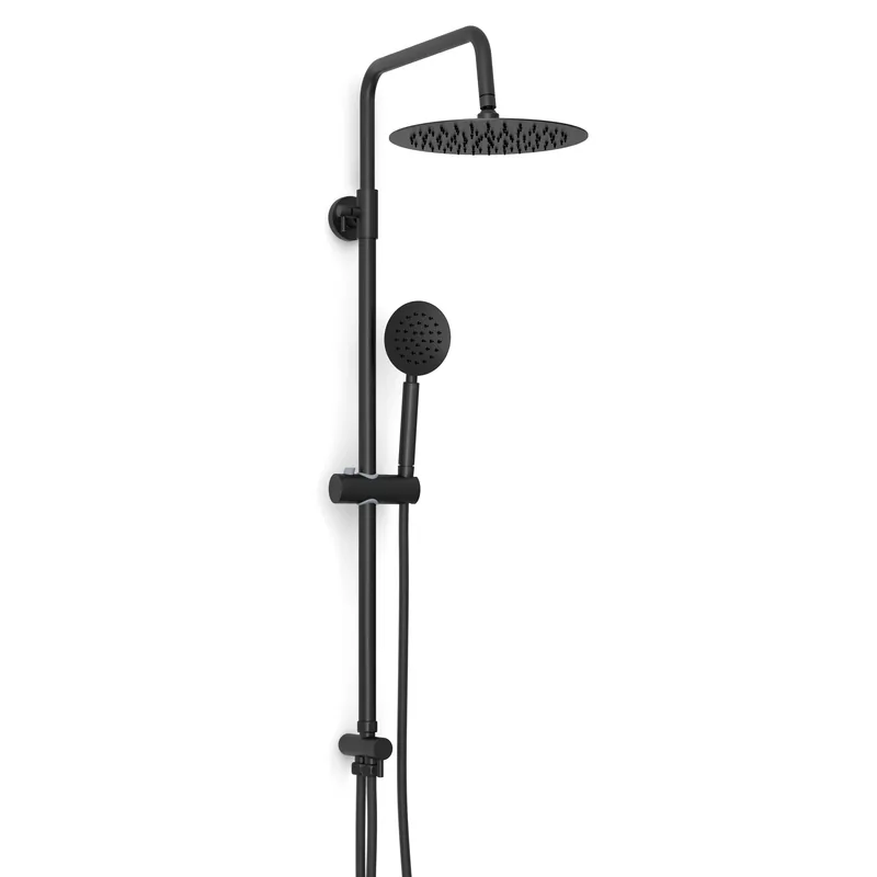 Korting Colonna doccia tonda con deviatore in acciaio verniciato nero opaco Poseidon Metaform Colonna doccia tonda con deviatore in acciaio verniciato nero opaco Poseidon Metaform Echome
