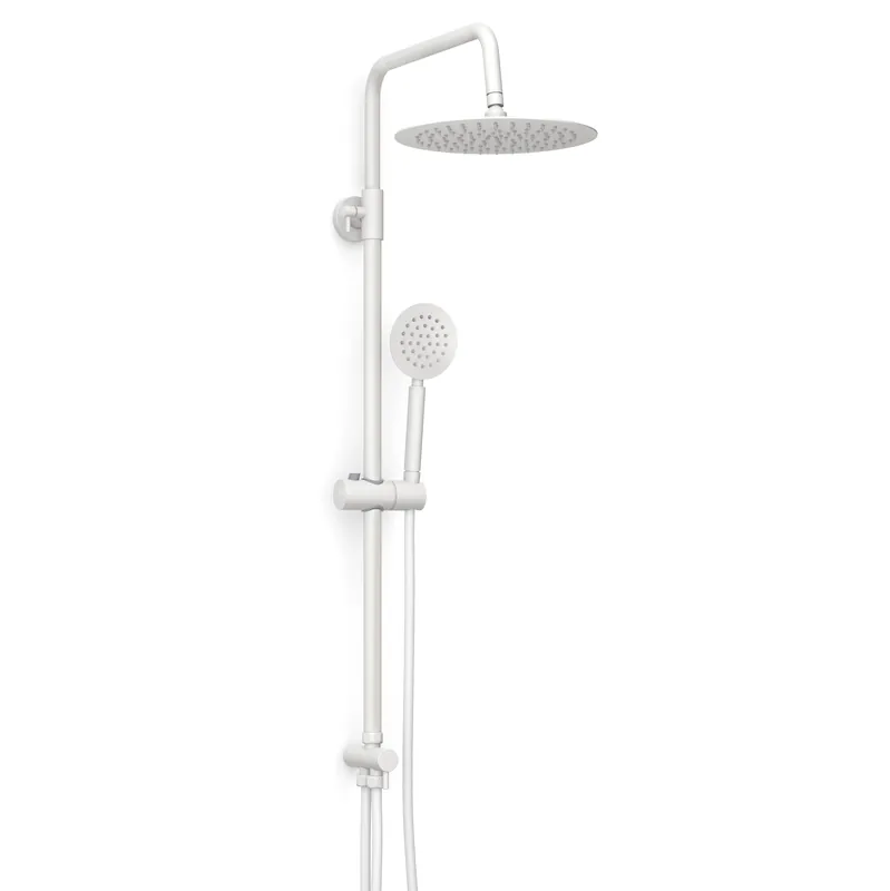 Voordeelprijs Colonna doccia tonda con deviatore in acciaio verniciato bianco opaco Poseidon Metaform Colonna doccia tonda con deviatore in acciaio verniciato bianco opaco Poseidon Metaform Echome