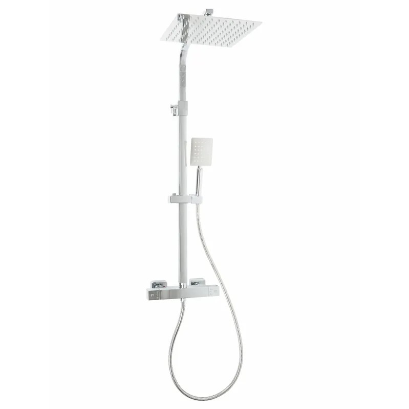Uitverkoop Colonna doccia quadrata con miscelatore termostatico in acciaio inox Zeus Plus Metaform Colonna doccia quadrata con miscelatore termostatico in acciaio inox Zeus Plus Metaform Echome