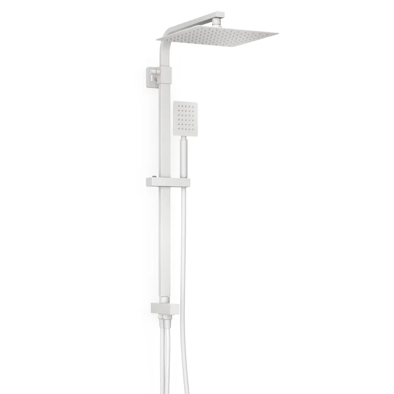 Colonna doccia quadrata con deviatore in acciaio verniciato bianco opaco Zeus Metaform Colonna doccia quadrata con deviatore in acciaio verniciato bianco opaco Zeus Metaform Echome Superprijs