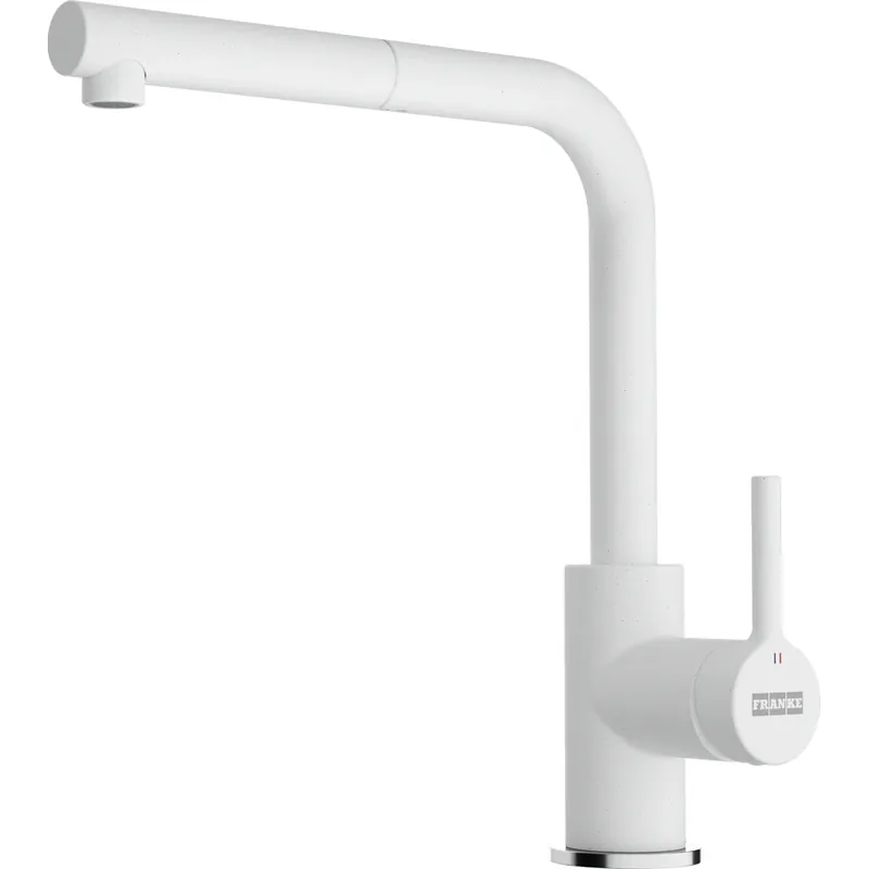 Miscelatore monocomando girevole bianco con doccetta estraibile Lina L Franke Miscelatore monocomando girevole bianco con doccetta estraibile Lina L Franke Echome Laatste Kans