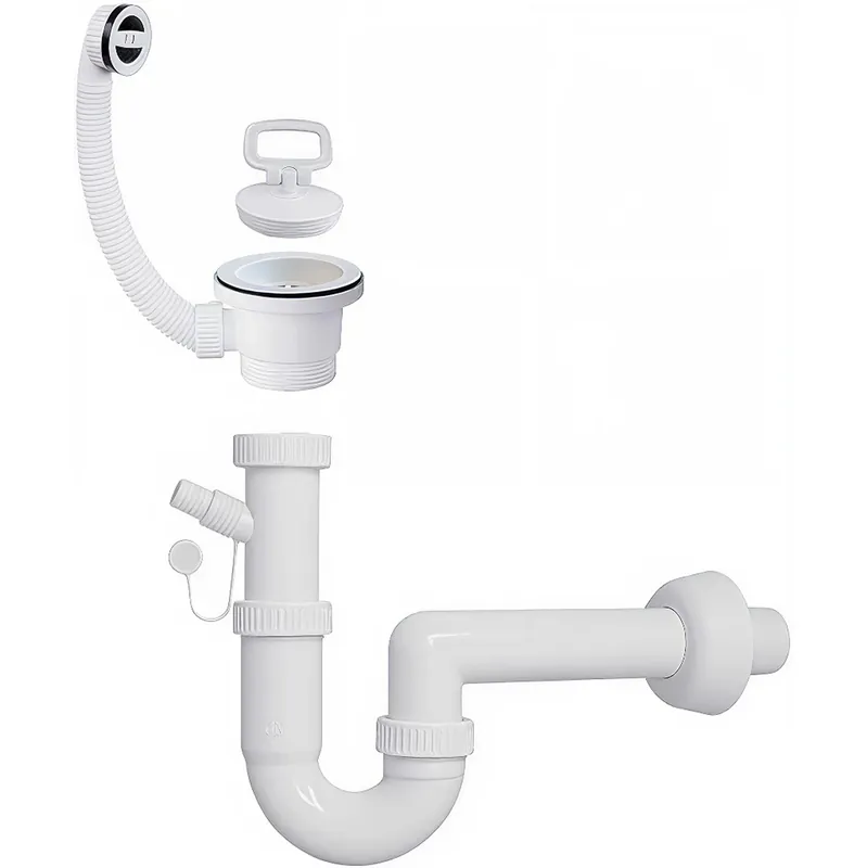 Sifone di ricambio con troppopieno per lavatoio Junior CR Sifone di ricambio con troppopieno per lavatoio Junior CR Echome Laatste Kans