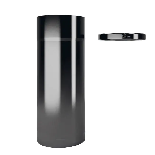 Laatste Versie Tubo telescopico con fascetta di serraggio acciaio smaltato nero opaco Design Wood De Marinis Tubo telescopico con fascetta di serraggio acciaio smaltato nero opaco Design Wood De Marinis Echome