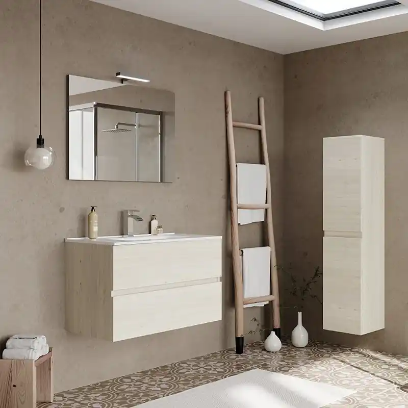 Nieuw Mobile Bagno CLOE Savinidue 80 cm Sospeso con Lavabo e Illuminazione LED Mobile Bagno CLOE Savinidue 80 cm Sospeso con Lavabo e Illuminazione LED Echome