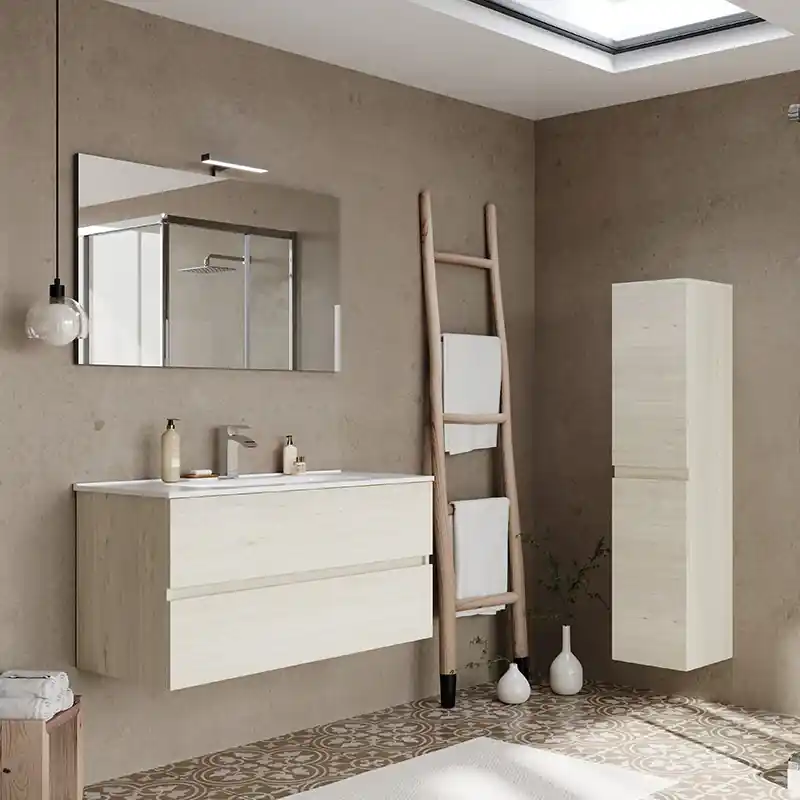 Beperkt Aanbod Mobile Bagno CLOE Savinidue 100 cm Sospeso con Lavabo, Specchio e LED Mobile Bagno CLOE Savinidue 100 cm Sospeso con Lavabo, Specchio e LED Echome