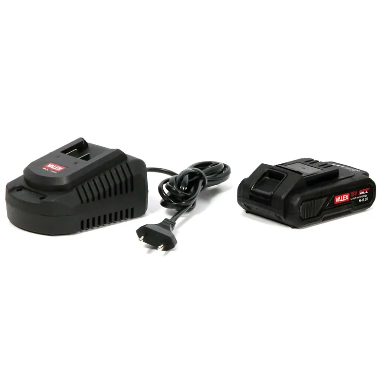 Voordeelprijs Kit OneAll con batteria 18V 2Ah e caricabatterie 1.7A Valex Kit OneAll con batteria 18V 2Ah e caricabatterie 1.7A Valex Echome