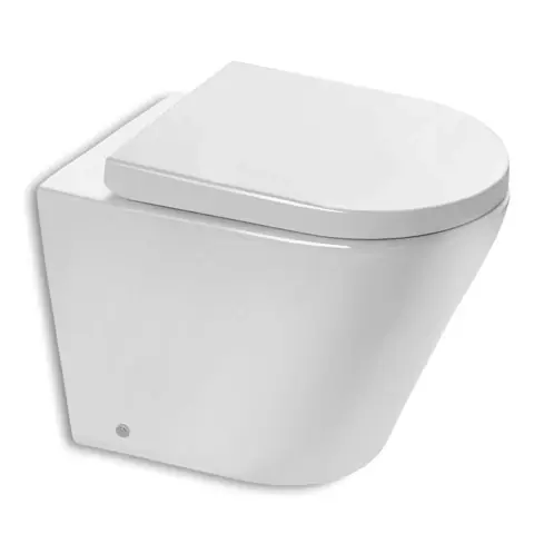 Alleen Vandaag Vaso WC Filo Parete Zada Ceramica Bianca Senza Brida Vaso WC Filo Parete Zada Ceramica Bianca Senza Brida Echome