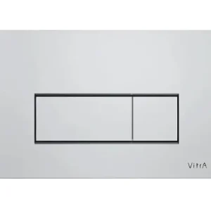 Finale Uitverkoop Placca di Comando WC con doppio pulsante VitrA Root Square Placca di Comando WC con doppio pulsante VitrA Root Square Echome