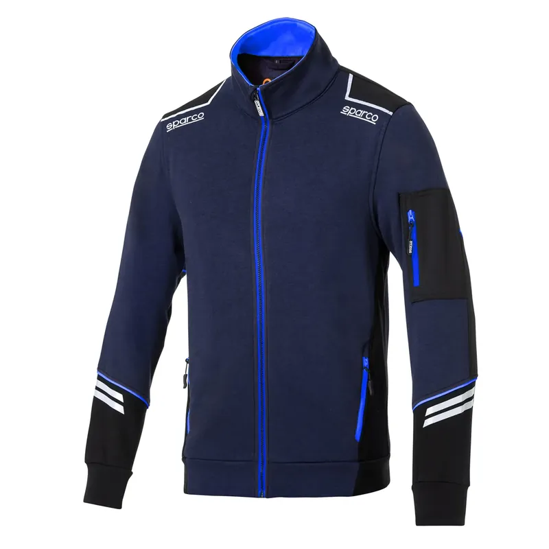 Felpa Tecnica Full Zip Blu Navy e Azzurro Alabama Sparco Felpa Tecnica Full Zip Blu Navy e Azzurro Alabama Sparco Echome Op = Op