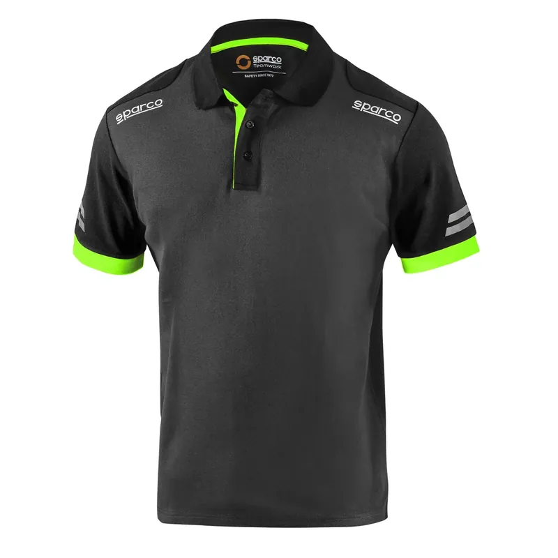 Maglia Polo da lavoro Grigio e Verde Toledo Sparco Maglia Polo da lavoro Grigio e Verde Toledo Sparco Echome Op = Op