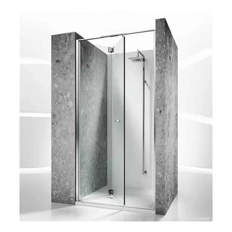 Gratis Retour Cabina doccia senza telaio con porta pieghevole e serigrafia apertura DX Replay RN Vismara Vetro