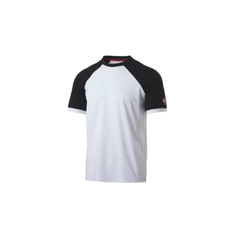 Goedkoop T-Shirt Inn-Valencia colore Bianco e Nero 20DUC1 Ducati Workwear
