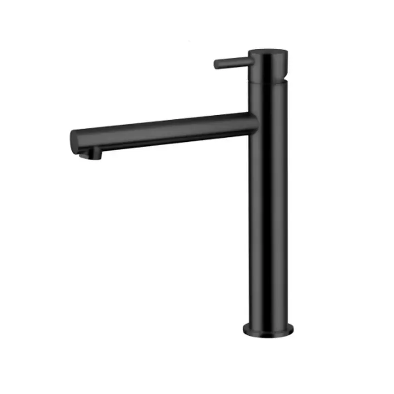 Lage Kosten Miscelatore lavabo minimal a canna alta nero opaco MN21 Keller Taps