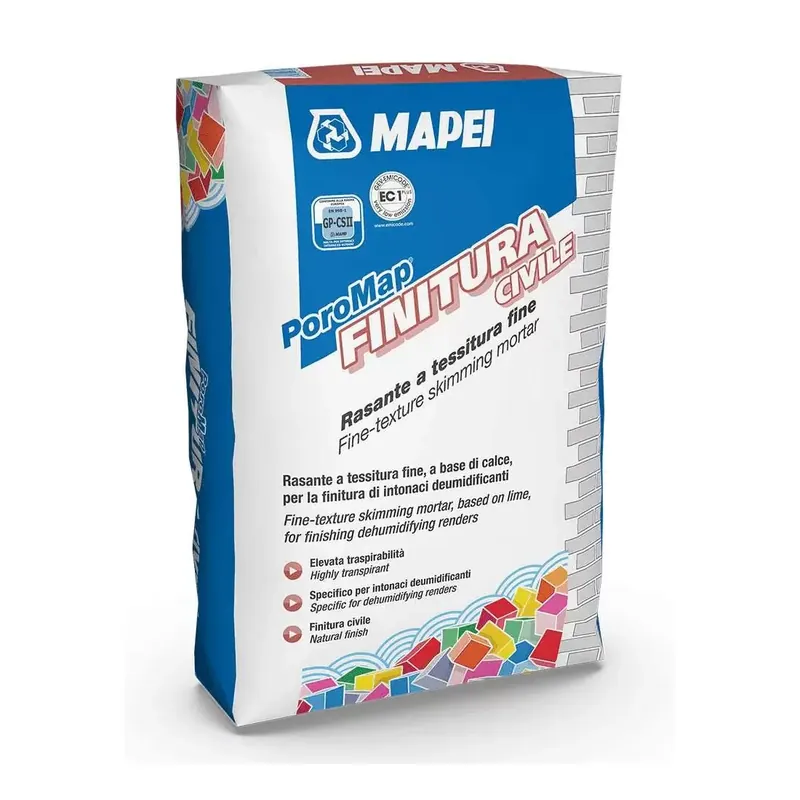 Goedkoop Malta rasatura traspirante Poromap Finitura Civile Mapei 25Kg