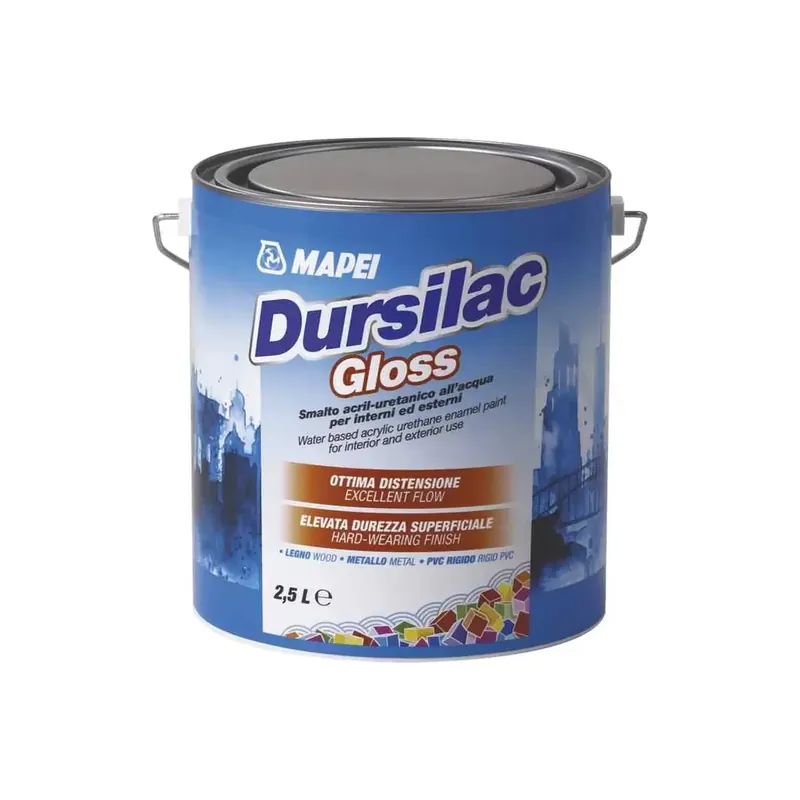 Hete Deal Smalto all‘acqua effetto lucido Dursilac Gloss Mapei 0.75 Lt