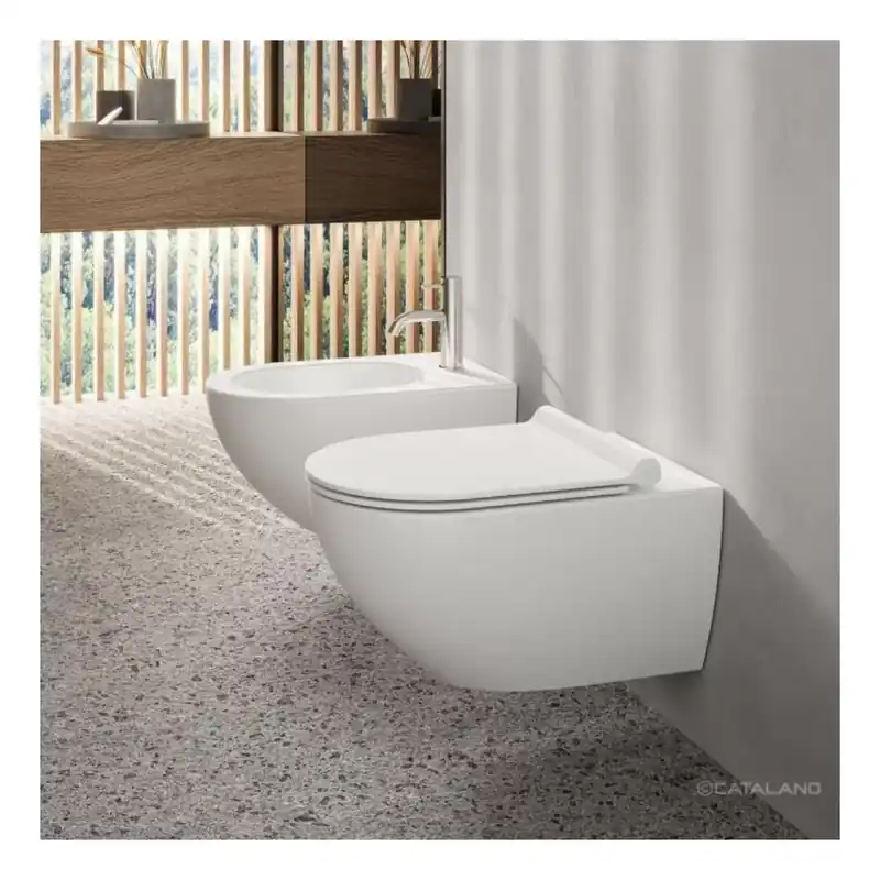 Weekendaanbieding Coppia sanitari sospesi 54x35cm bianco satinato Catalano Sfera54