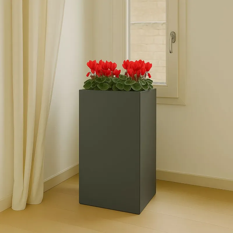 Op = Op Portavaso alto 80cm in polietilene - Cube Top Monacis