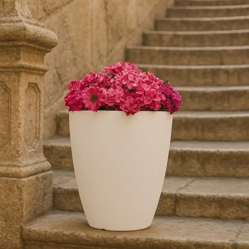 Vaso per piante in polietilene - alto 38 cm Adone Round Monacis Direct Beschikbaar