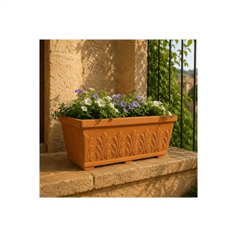 Balconiera 50x20cm polietilene Foglia 50 Rome Monacis Exclusieve Aanbieding