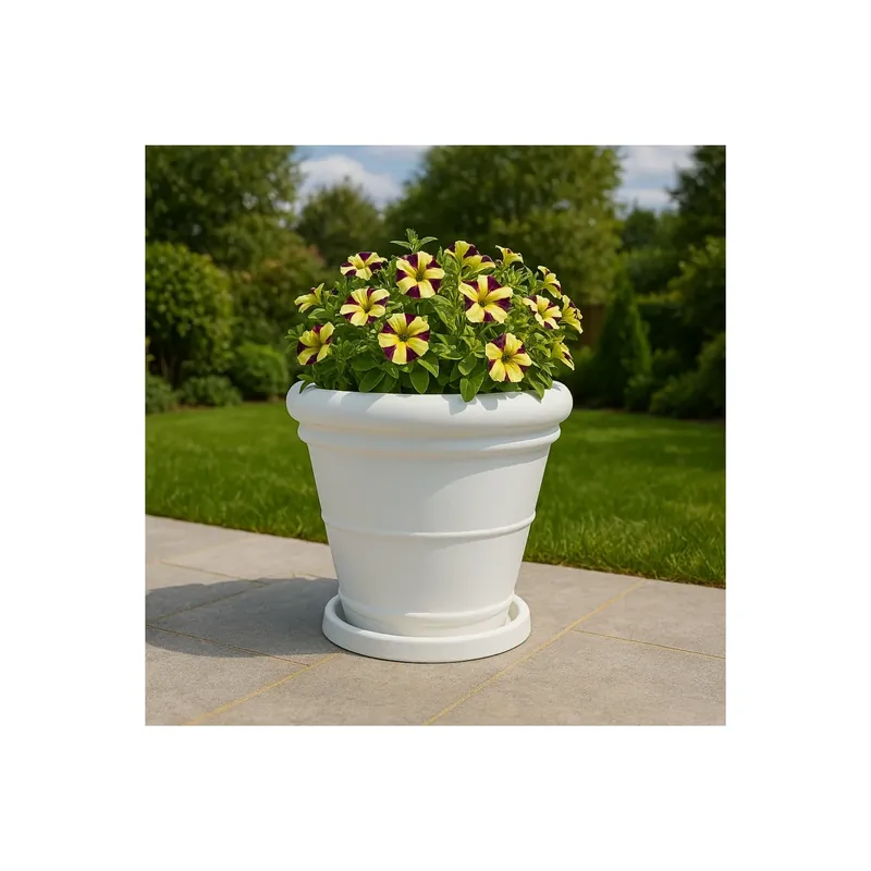 Express Levering Vaso da giardino Ø 55 cm doppiobordo liscio 60 Rome Monacis
