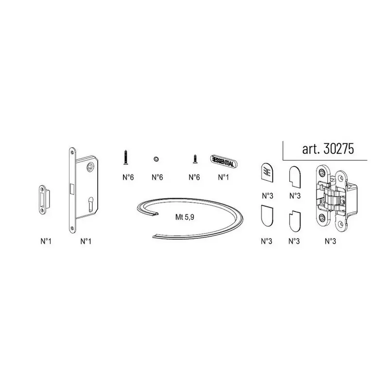 Kit Ferramenta Essential battente Scrigno Snelle Levering
