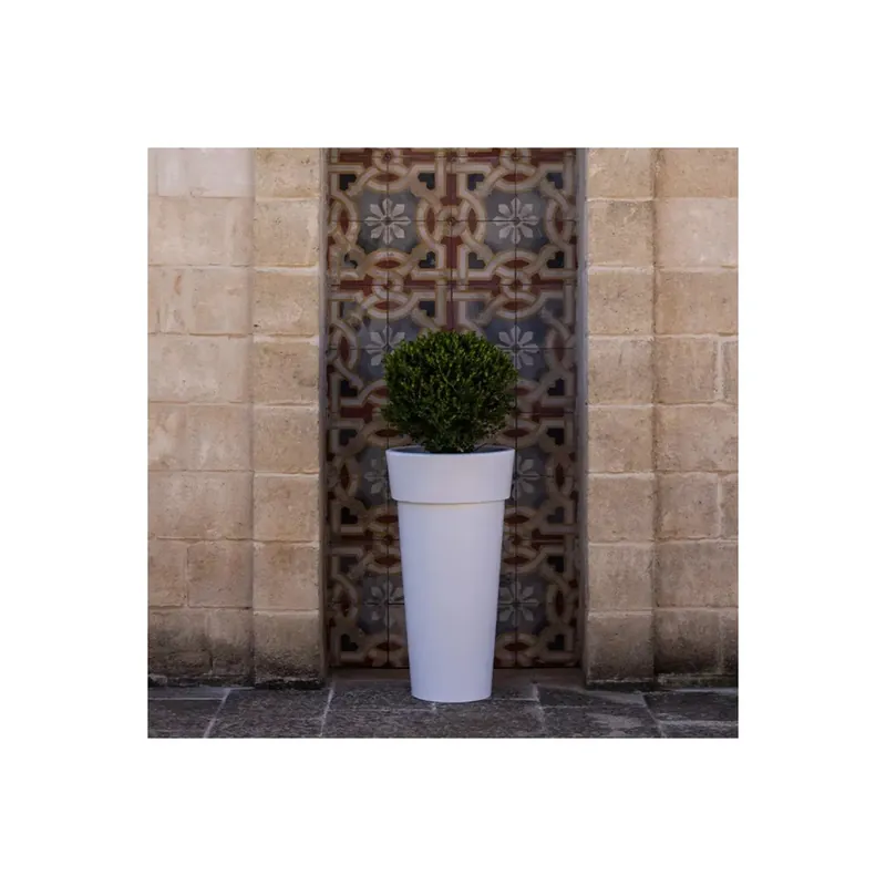 Portavaso da esterno rotondo 29 cm in polietilene alto 43 cm - Messapico 45 Beste Prijs