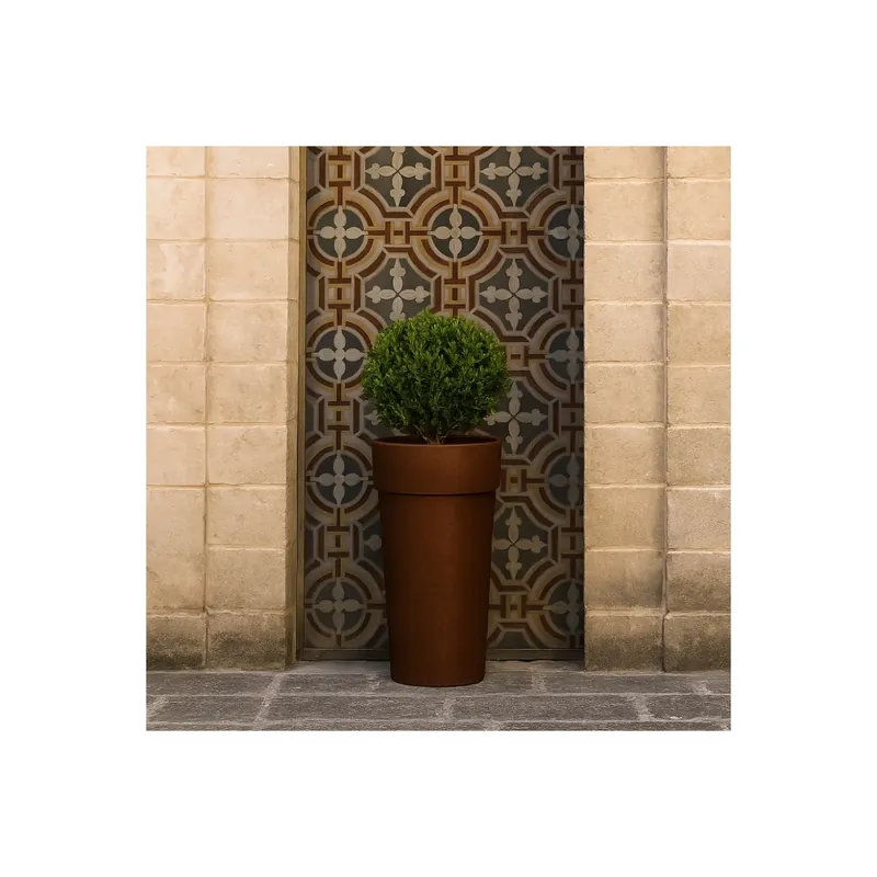 Favoriet Portavaso da esterno rotondo 36 cm in polietilene alto 70 cm - Messapico 70