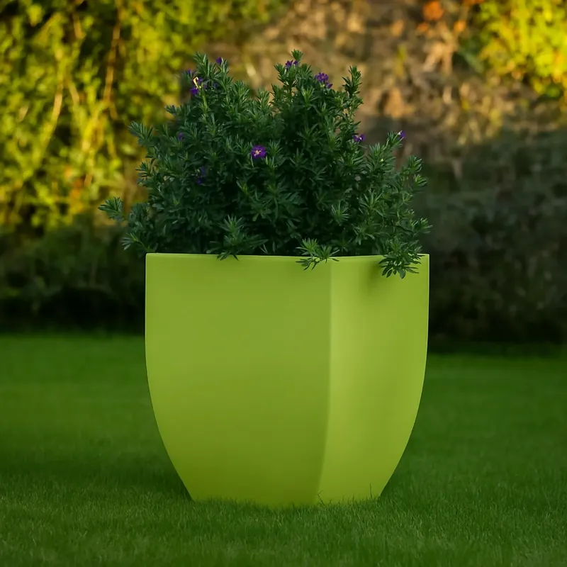 Gecertificeerd Vaso da giardino liscio tutta capienza 58x58 cm in polietilene Kloris