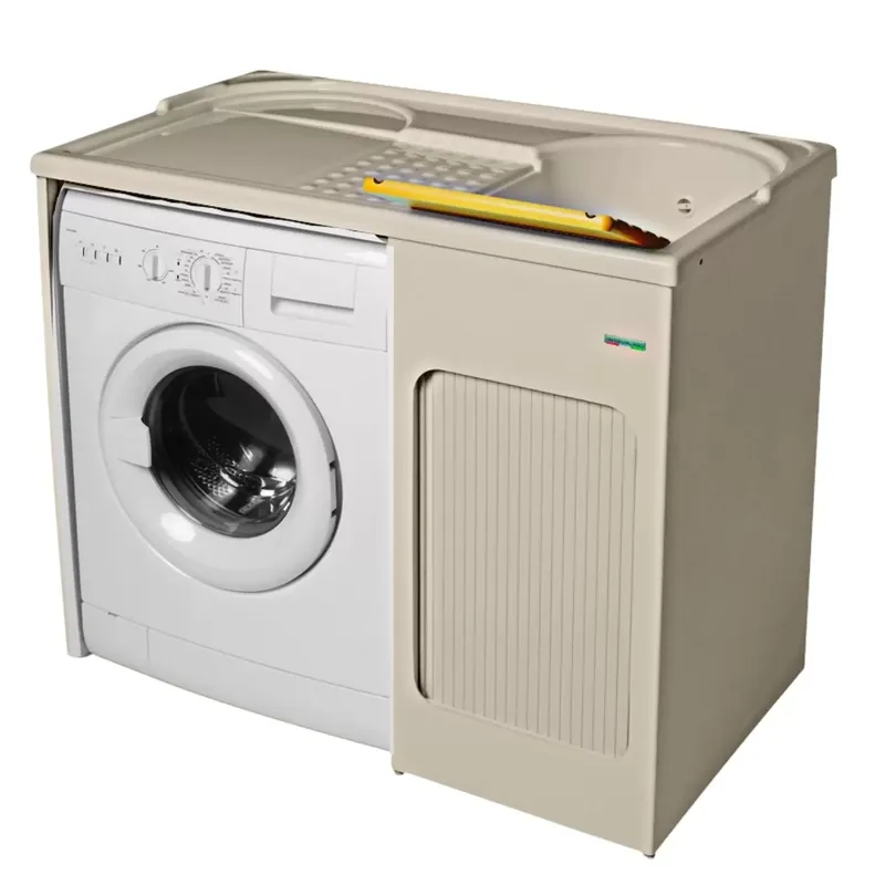 Favoriet Lavatoio con coprilavatrice 106x60x89h cm con vasca a DX Lavacril Colavene avorio