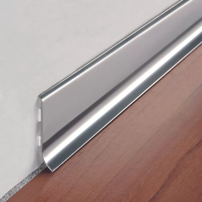 Battiscopa acciaio inox lucido 200 cm Progress Profiles BTAC Hoge Kwaliteit