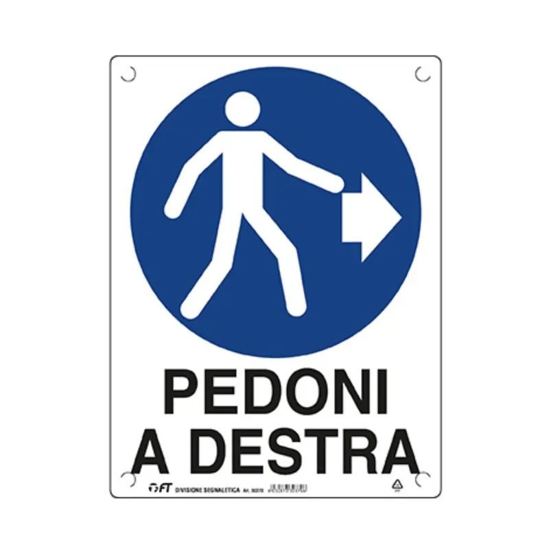 Bestel Nu Cartello Pedoni a destra 60x40 cm FT 30371