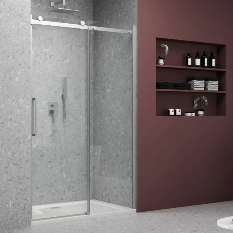 Box doccia per nicchia nickel spazzolato 8 mm Giotto Beperkt Aanbod