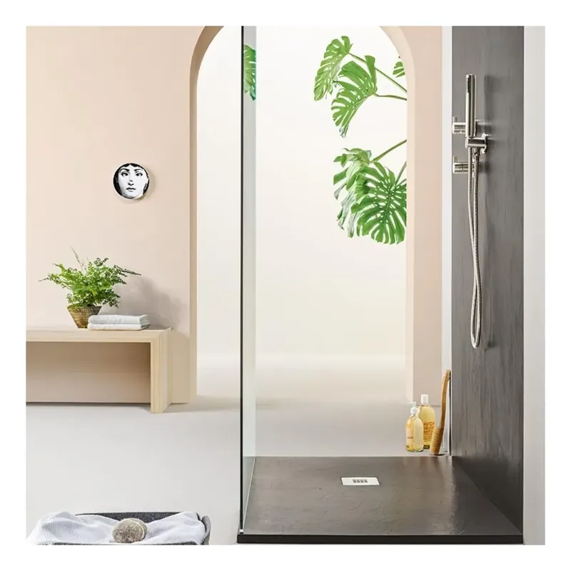 Direct Verzonden Piatto doccia effetto pietra 100x80 cm Agha creta Stone