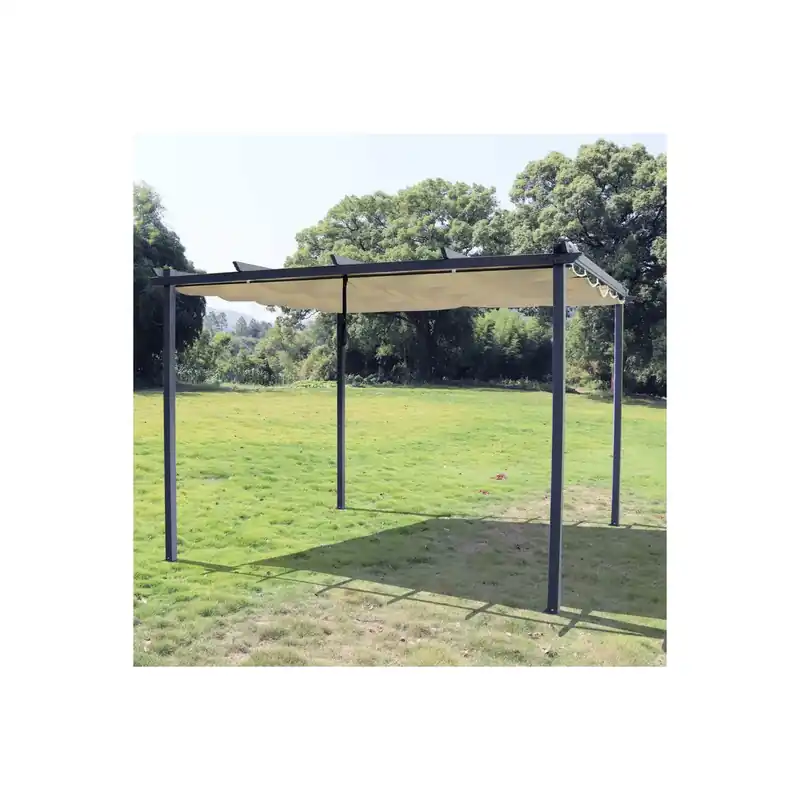 Gazebo 3x3 m in alluminio antracite con telo tortora - Lepanto Hete Deal