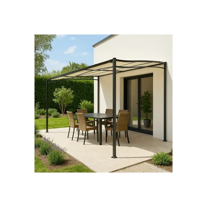 Lage Kosten Gazebo da giardino pergola in metallo 3x4 metri con telo in poliestere