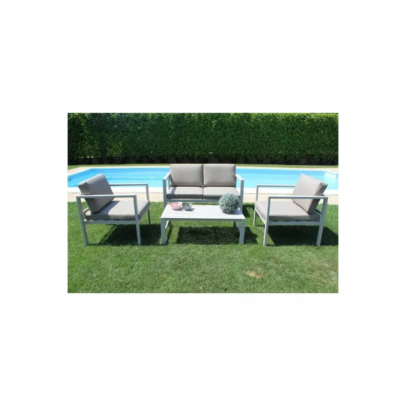 Salotto da giardino completo di poltrone e tavolino Avana - Tortora Betaalbaar
