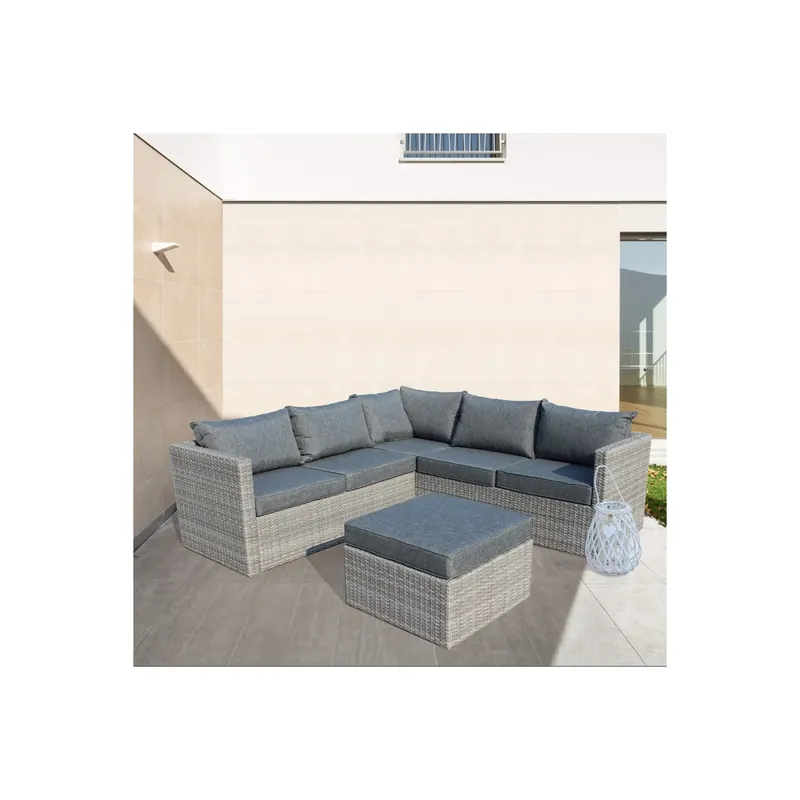 Salotto da esterno Angolare con cuscini Argentina - Grigio Dagaanbieding