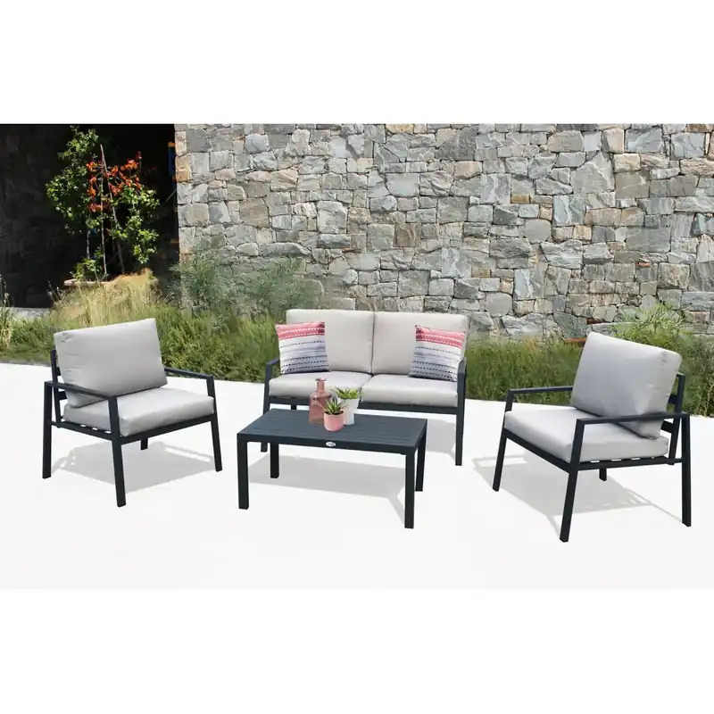 Premium Salotto esterno con divanetto, poltroncine e tavolino Helsinki - Antracite