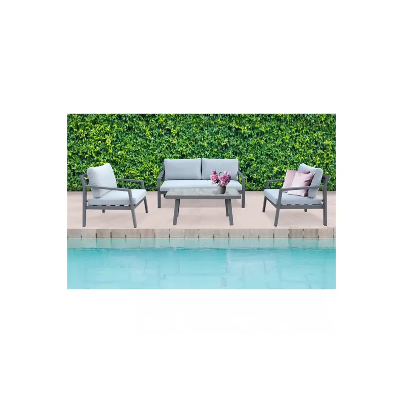 Salotto giardino completo di poltrone e tavolino Fiji - Antracite Hete Deal