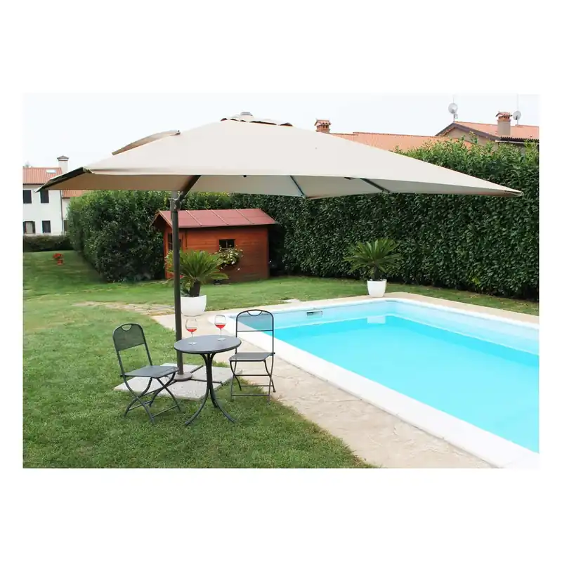 Ombrellone 2x3 mt da giardino color ecru con palo laterale - Mercurio Seizoensaanbieding