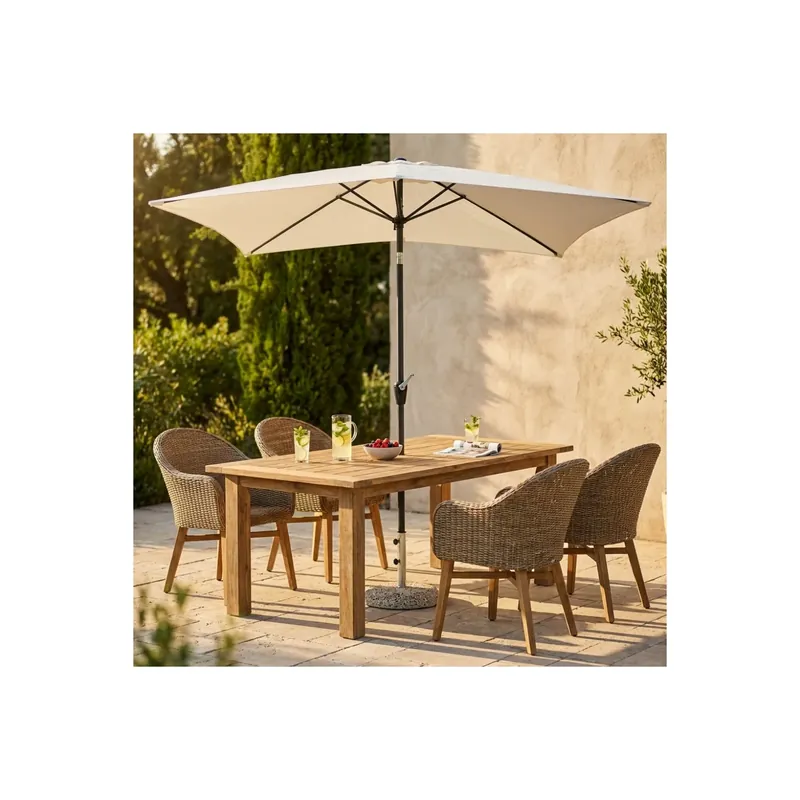 Ombrellone da giardino 2x3 mt con palo centrale beige/antracite - Poly Eco Finale Uitverkoop