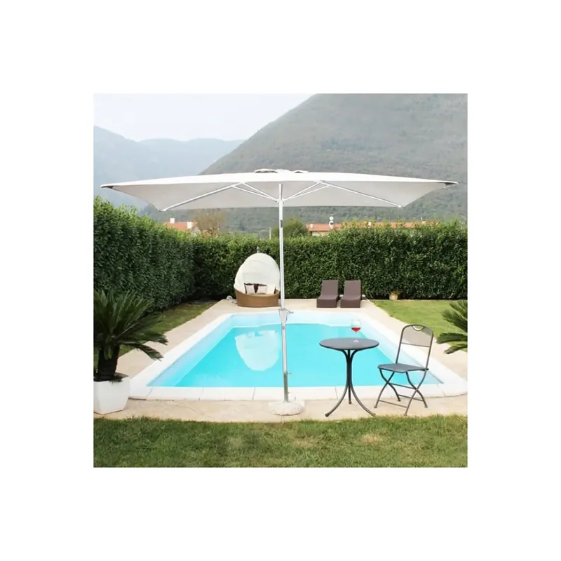 Actieprijs Ombrellone da giardino 2x3 mt bianco palo centrale - Poly Eco