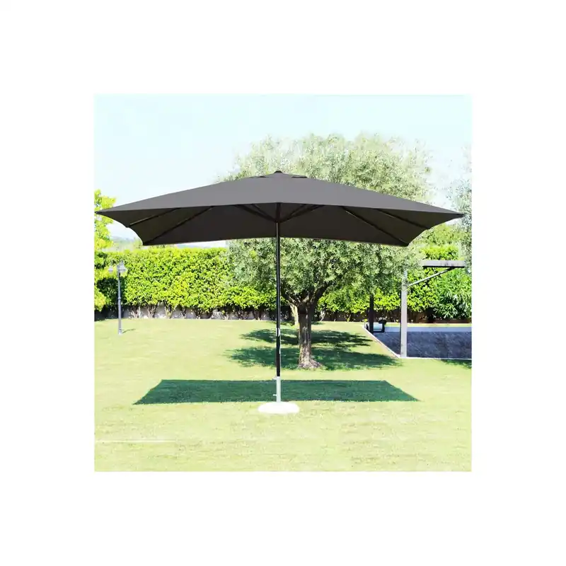 Ombrellone Mercurio 3x3 mt P/C Nero Telo Grigio Hoge Kwaliteit
