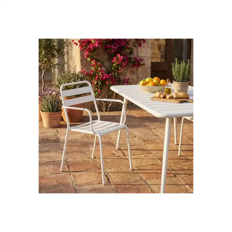 Sedia impilabile in metallo da giardino bianca Bristol Korting
