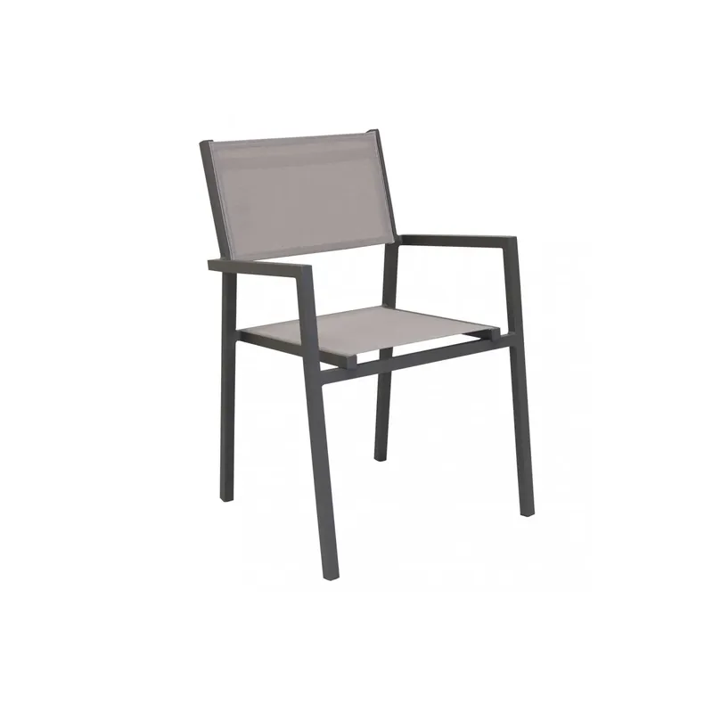 Goedkoop Sedia giardino con braccioli impilabile taupe Avana