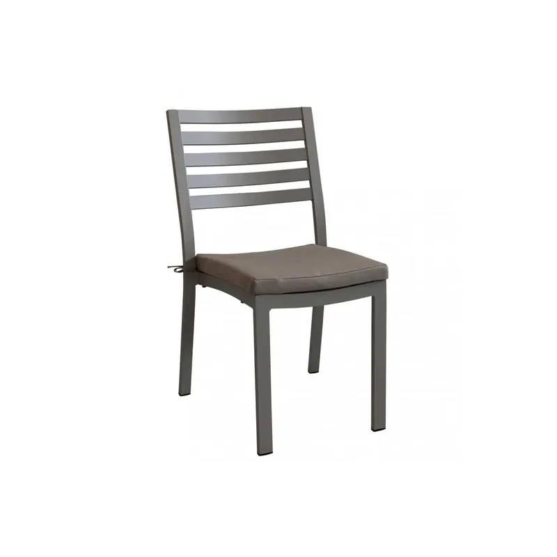 Sedia da giardino in alluminio con cuscino Formentera - Taupe Populair