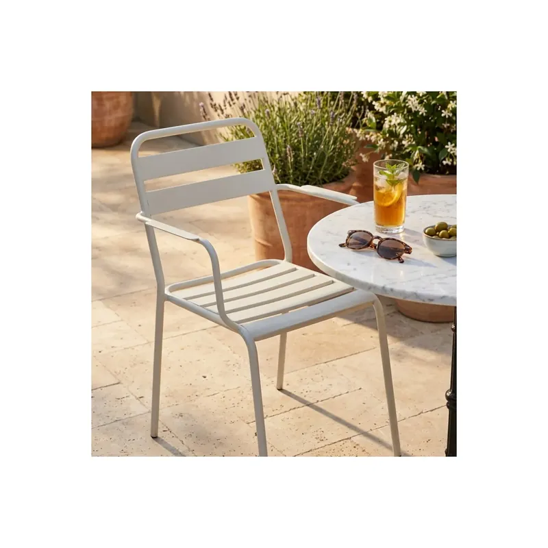 Uitverkoop Sedia da giardino impilabile in metallo tortora Bristol