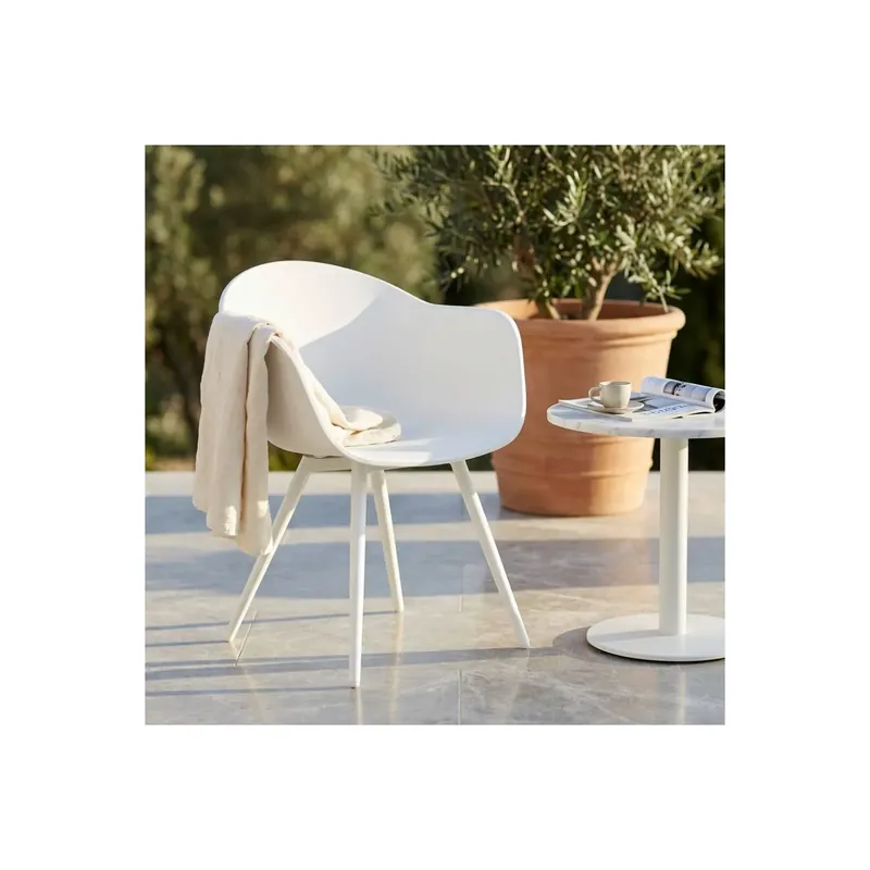 Snelle Levering Sedia in polipropilene con gambe in alluminio bianca Sestriere